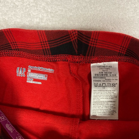 Gap organically grown cotton red black snug fit pajamas size 10 - Picture 7 of 7